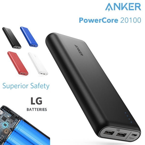 Portable Charger Anker PowerCore 20100mAh - High Capacity Bank with 4.8A Output and PowerIQ Technology, External Battery Pack for iPhone, iPad & Samsung Galaxy & More | Wish