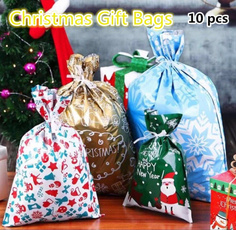 Drawstring Bags, Christmas, Gifts, Gift Bags