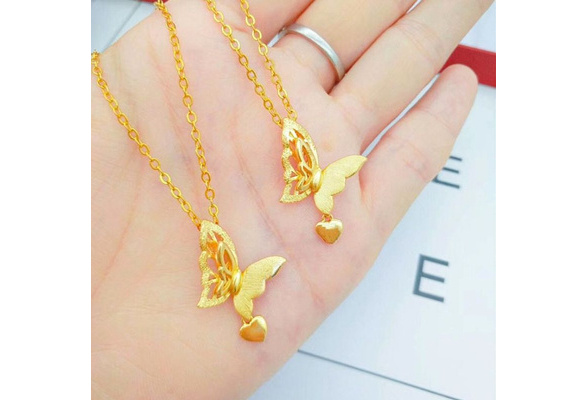 Butterfly gold chain deals necklace