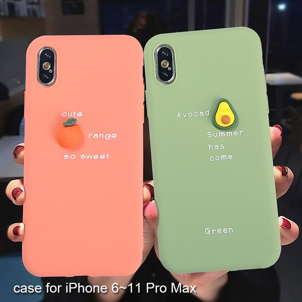 weigeren werkzaamheid chatten Soft telefoonhoesje 3D Candy Color avocado Letter voor iPhone 11 Pro Max  siliconen hoesje voor iPhone Xs Max Xr X 7 6S 8 Plus Covers | Wish