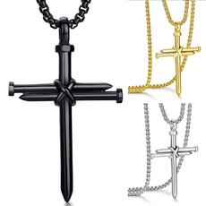 Steel, mens necklaces, Jewelry, Cross Pendant