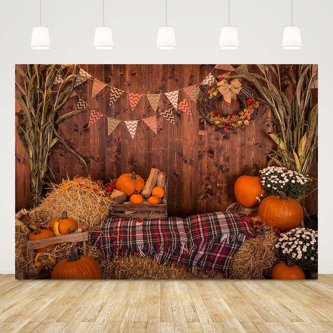 SZZWY Autumn Backdrop 8x10ft Background for Photography Bokeh Fallen Maple Leaves Autumn Theme Party Decor Natural Scenery Interior Decor Adults Kids Portraits Wallpaper