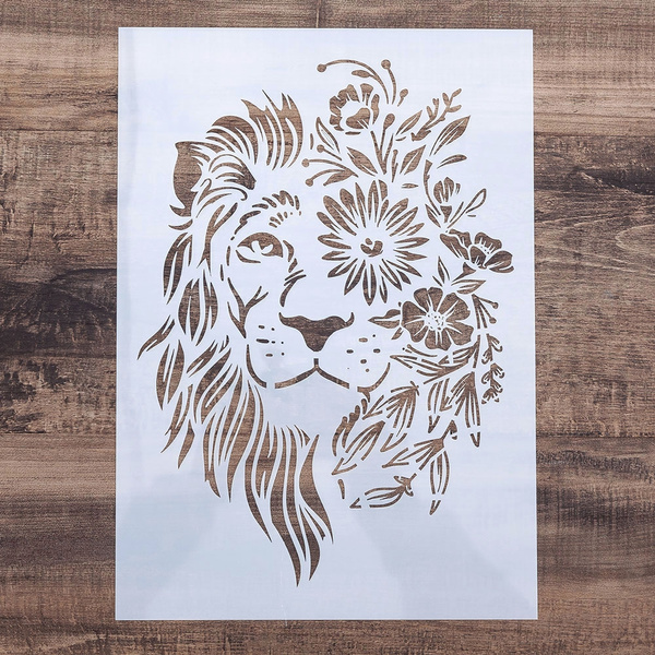 A4 A3 A2 Size DIY Craft Layering Lion Stencil For Wall Painting ...