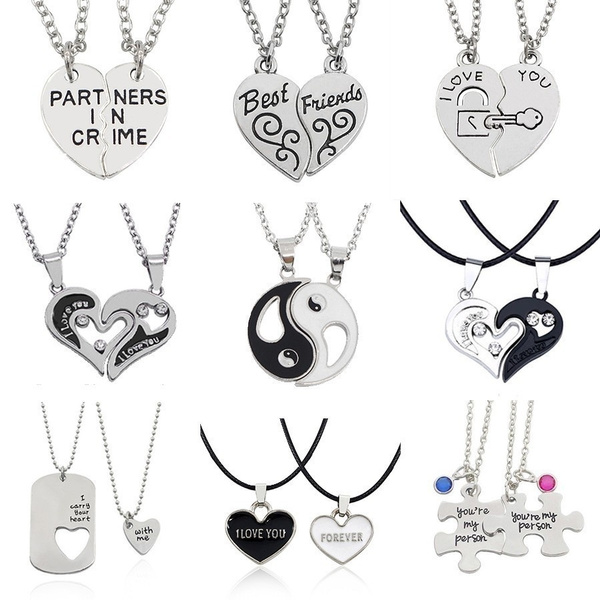 I Love You Best Friends Couple Necklace 