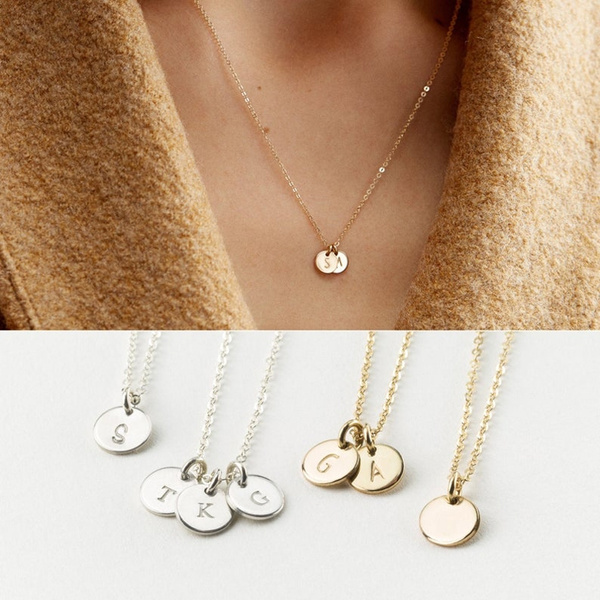 Personalized Family Initial Necklace, 1, 2, 3 Initial Letter Disc Necklace,  Multiple Discs, Gift for Mom With Children Kids Names, Rose Gold - Etsy | Kids  initials necklace, Initial tag necklace, Custom initial necklace