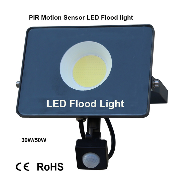 LED Floodlight Motion Sensor 220V 50W 30W 10W Outdoor Waterproof Reflector Lamp 