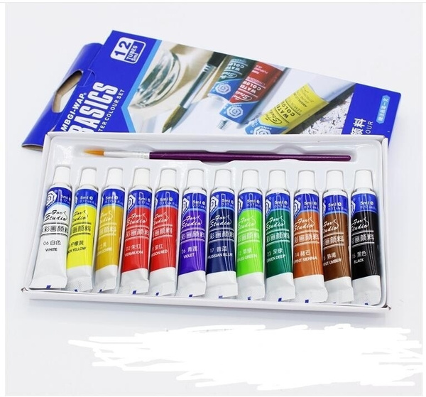 12 Colors Acrylic Paint Set (5ml), Acrylic Paint Set, Acrylic Paint  Brushes