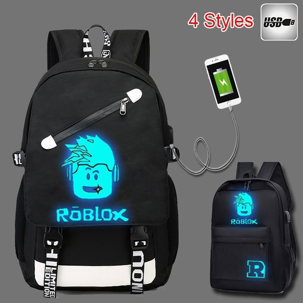 New Roblox Boys Girls Luminous Backpack Usb Charging Travel Backpack For Men Women Students School Bag Wish - roblox backpack girls