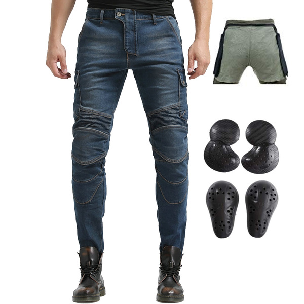 2020 New Men Motorcycle Riding Jeans Motocross Racing Pants Moto Vaqueros  Pantalon with 4 X CE Armor Knee Hip Protector Pads | Wish