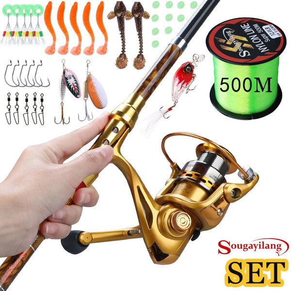 Fishing Rods Set 1.8m-3.6m Carbon Telescopic Fishing Rod and 14BB