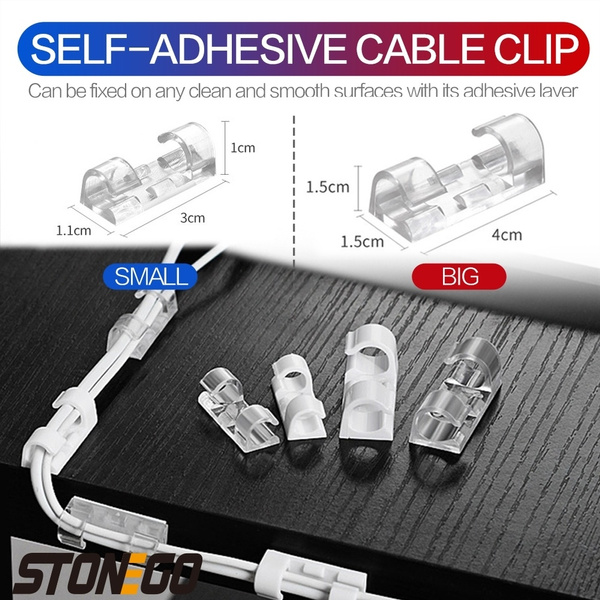 Adhesive Cable Clips Strong Cord Clips Wire Holders for Wall Cord