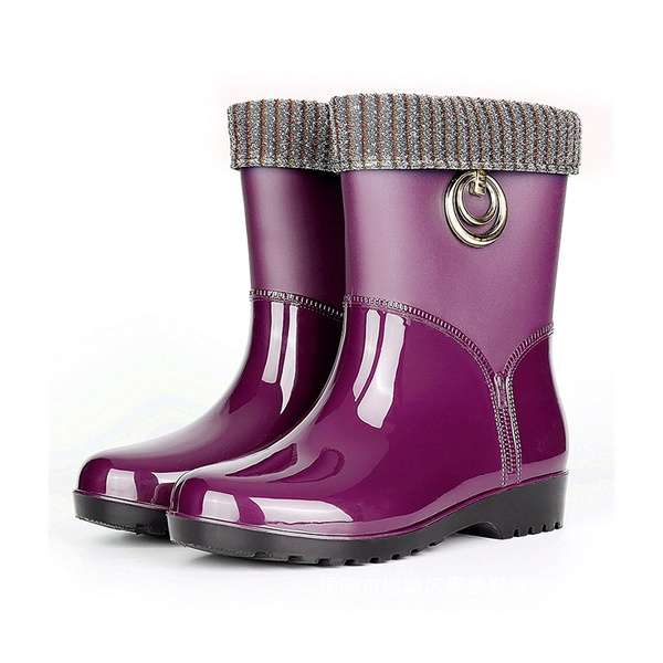 Gusha Short Tube Water Shoes Womens Waterproof rain Boots 
