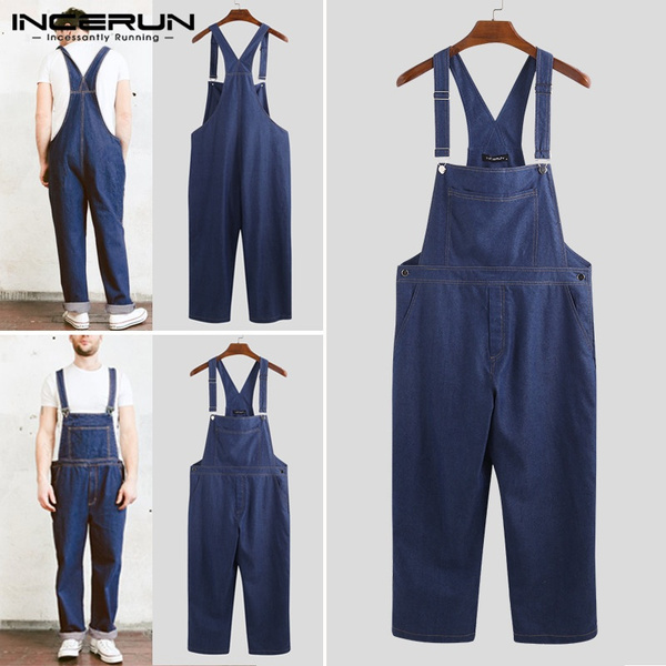 Fashion Women Ladies Baggy Denim Jeans Bib Full Length Pinafore Dungaree  Overall Solid Loose Causal Jumpsuit Pants Summer Hot - Jumpsuits -  AliExpress