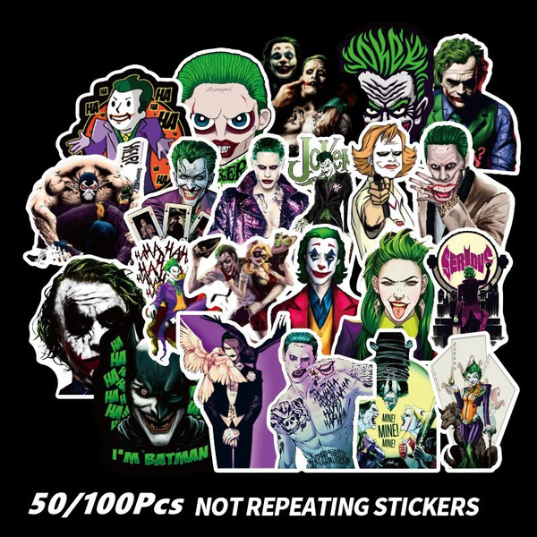 50/100PCS The Joker Anime Stickers Cartoon Clown Style For Case Laptop  Motorcycle Skateboard Luggage Decal Toy Sticker | Wish