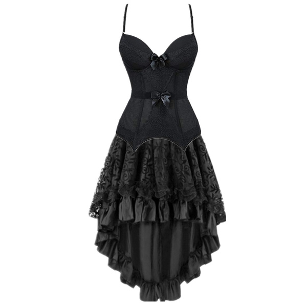 plus size black corset dress
