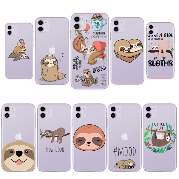 Sloth animal cartoon classic soft Phone Case for iPhone X XS XR XS MAX 5S SE 6S Plus 7 8 Plus 11 11Pro 11Pro MAX Samsung Galaxy S3 S4 S5 S6 S7 S8 S9