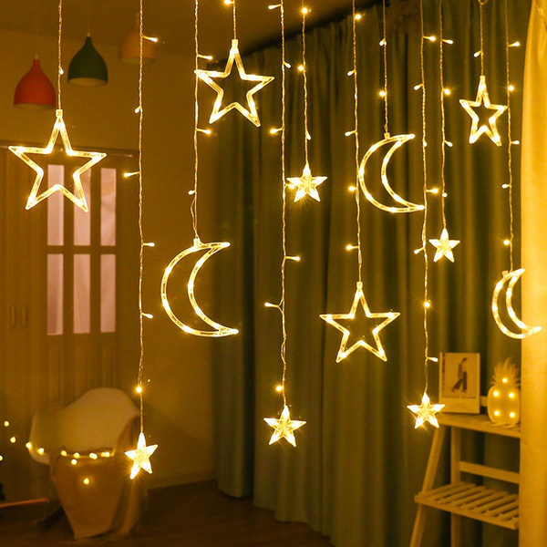 Moon Star Lamp LED Lamp String Ins Christmas Lights Wedding Party Curtain Decor