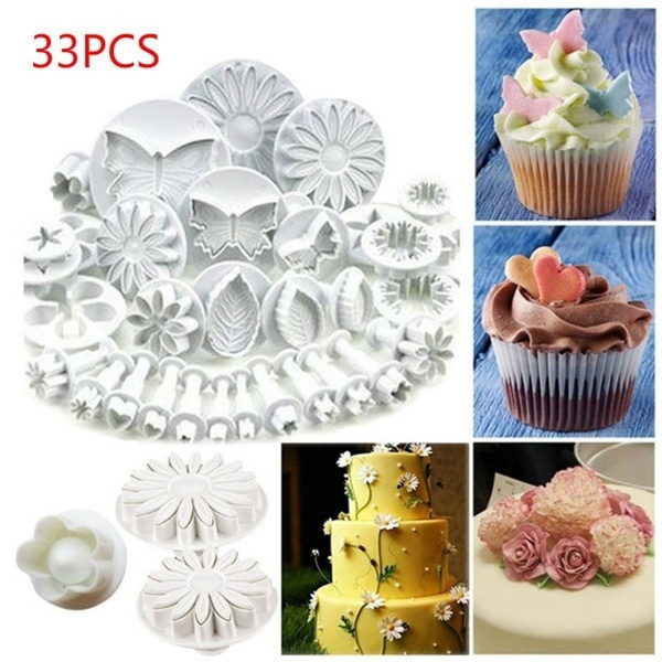 Cake Mold Fondant Biscuit Cookie Plunger Cutters Sugar Craft Decorating Tools 