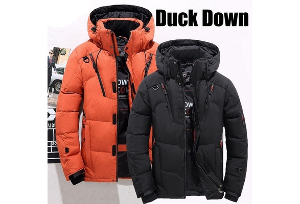 Men Winter Warm Duck Down Jacket Ski Jacket Snow Thick Hooded Puffer Coat Parka