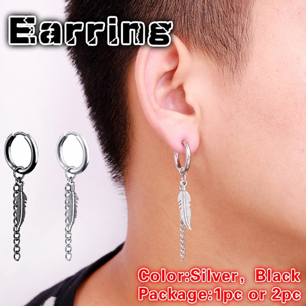 Earring Stud Earrings Black Gothic Stainless Steel - 2pcs Punk Black Stud  Earring - Aliexpress