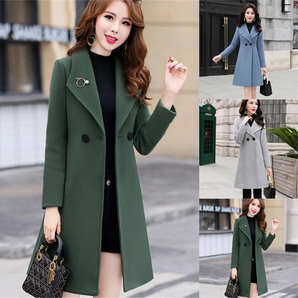 2020 Autumn and Winter Woolen Coat Female Mid-Long Korean Temperament  Women's Popular Outerwear Woolen Coat S-XXXL