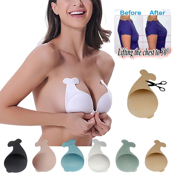 New Reusable Dolphin Lovers Silicone Breast Lift Push Up Bra Breast Pads  Breathable Nipple Cover Stickers for Women