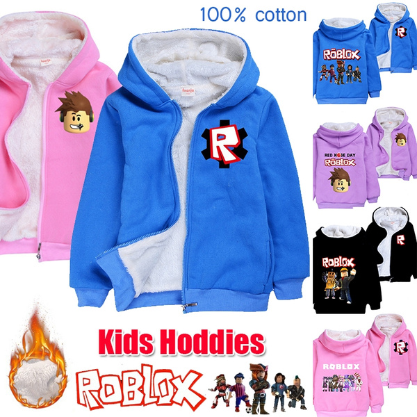 6 styles roblox kid boy and girl zipper coral fleece hoodie casual hooded sweatshirt cartoon roblox pullovers tops for children wish