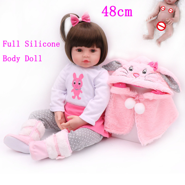 Real 48cm full body silicone girl reborn babies doll lifelike