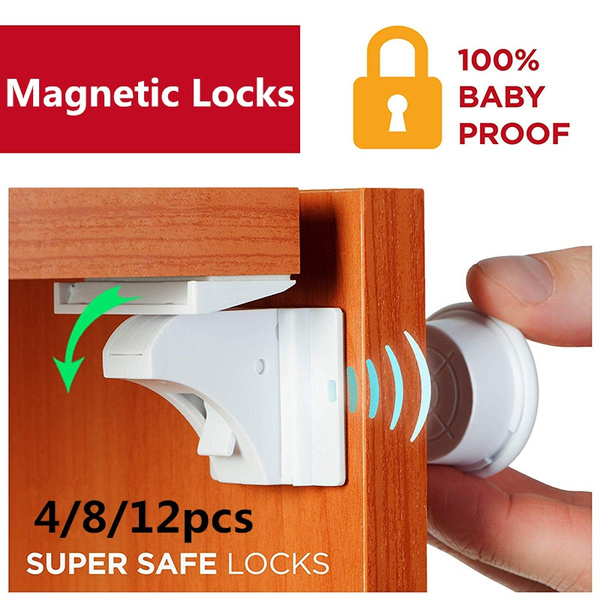Magnetic Children Safety Lock Baby Security Cabinet Drawer Door Lock Kids  Wardrobe Invisible Locks 4/8/12pcs lock 1/2/3key