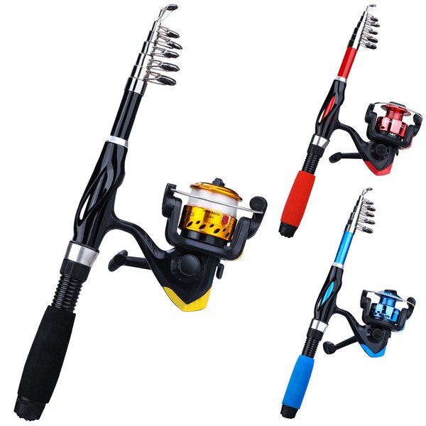 Sougayilang Fishing Rod and Reel Set Spinning Fishing Rods Carbon Superhard  Ultra Light Rod with Mini Spinning Reels Fishing Tackle Set
