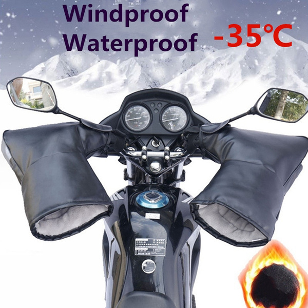 Winter Windproof Motorcycle Handlebar Gloves with Reflective Strip