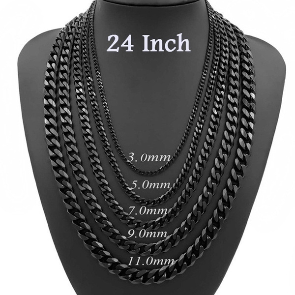 men's 24 inch stainless steel necklace