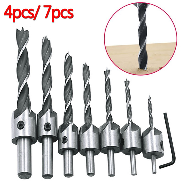 4pcs/7pcs HSS 5 Flute Countersink Drill Bit Set Screw Woodworking ...