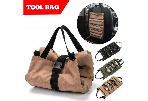 Tool Roll Leather Bag Pouch,multi-purpose Canvas Tool Roll,?wrench