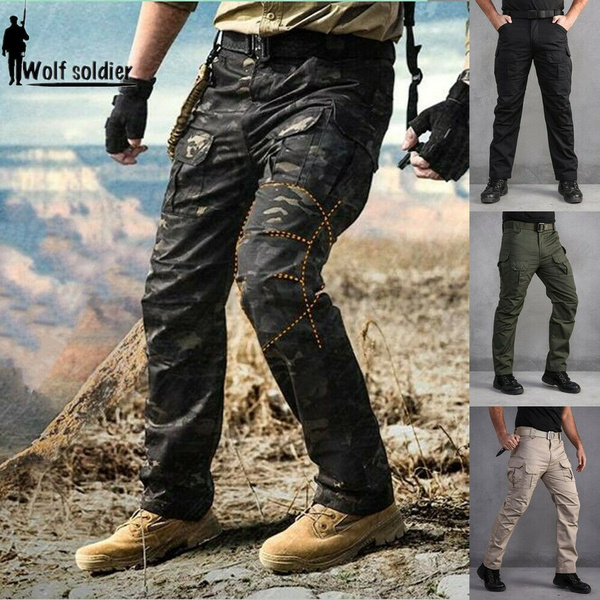 Soldier Tactical Waterproof Pants Men Cargo Pants Combat Hiking Outdoor 