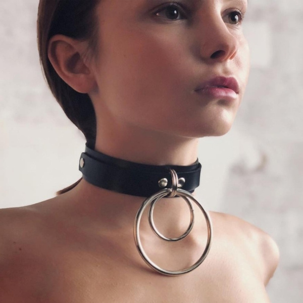 leather choker women