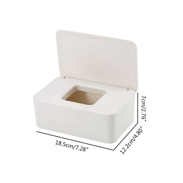 Wet Wipes Dispenser Holder Tissue Storage Box Case W/ Lid White Home Office NEW