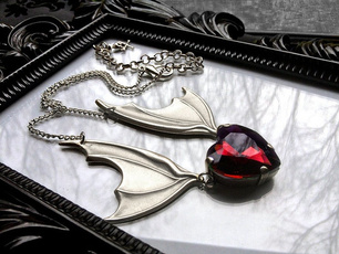 Heart, Goth, Jewelry, Crystal