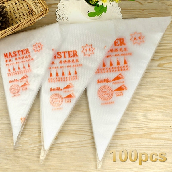 100PCS Pastry Silk Flower Tool Disposable Confectionery Bags Cake
