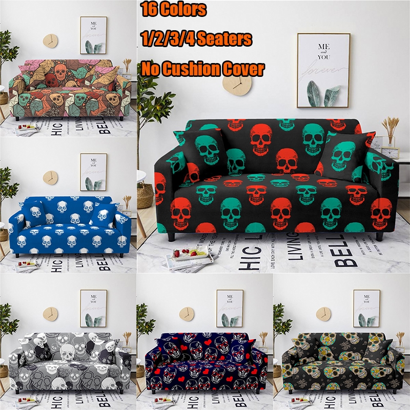 16 Colors 1 2 3 4 Seaters Sugar Skull Printed Stretch Couch Covers Spandex Elastic Sofa Cover Halloween Decoration Home Decor Wish