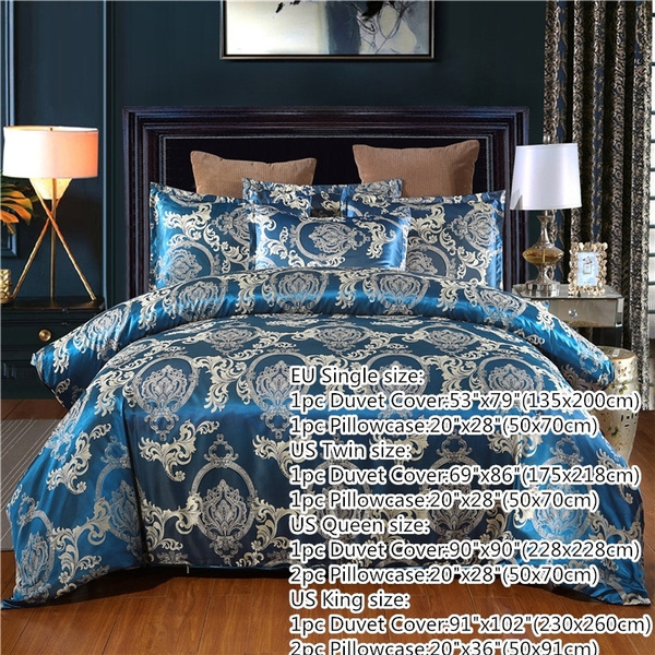 Size Comforter Cover Pillowcases Wish, Blue And Gold King Size Duvet Cover Set