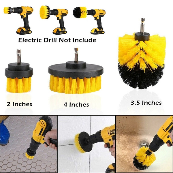 2-4 Inch Electric Scrubber Scrub Bit Grout Tile Clean Brush Electric Drill  Cleaning Brush Tire Cleaning Brush