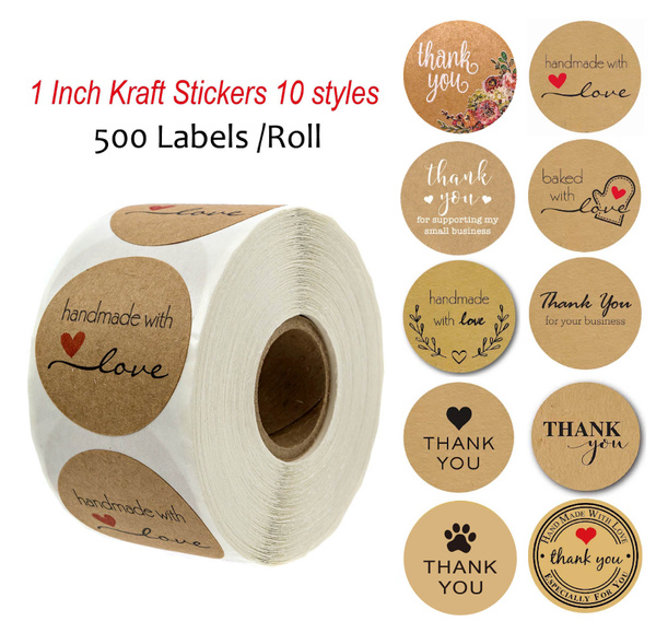 60PCS Thank you Paper Labels Stickers Seals Festival Gift Box Sealing Sticker