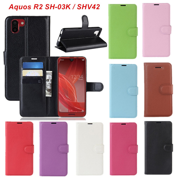 For Sharp Aquos R2 SH-03K SHV42 Case Luxury Wallet Style PU