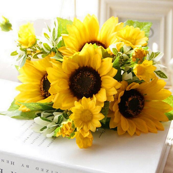 large fake sunflowers