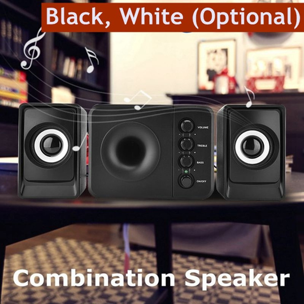USB Portable Speakers Wired Desktop Sound Box Music Player For Laptop Black 