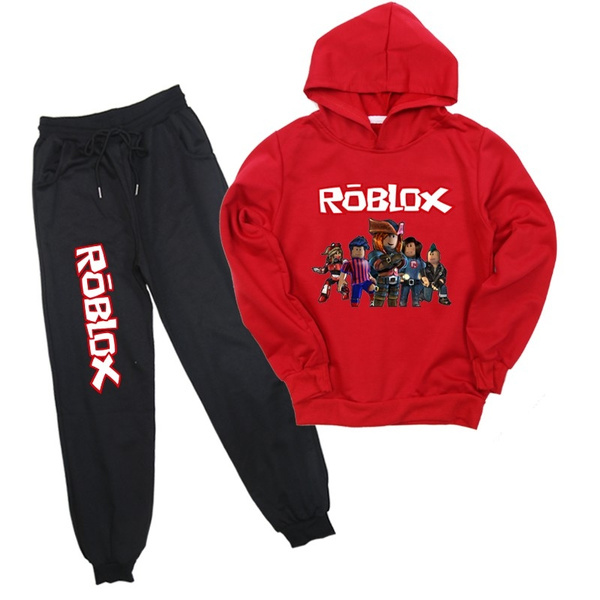 Roblox Sweatshirt Pants Suit Hoodies Kids Boys Girls Clothing Cotton Long Sleeve Pullover Coat Sportswear Tops For Children Surprise Gift Wish - pants roblox clothes girls