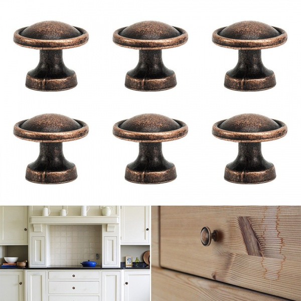6pcs Brushed Copper Door Knobs Handles For Kitchen Cabinet Drawer Door Furniture Wish