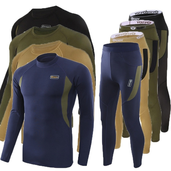 Men Tactical Underwear Uniforms Winter Fleece Military Army Polartec Compression Underwear