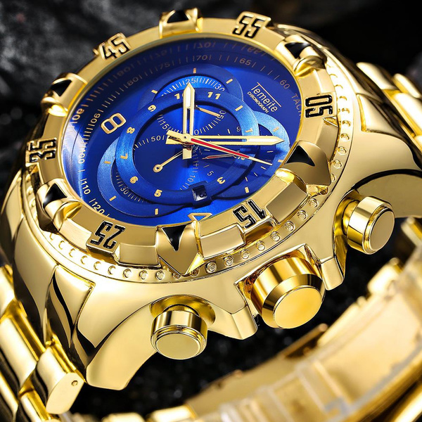 High-End Popular Men Top 10 Wrist Watch Brands Golden Colour for